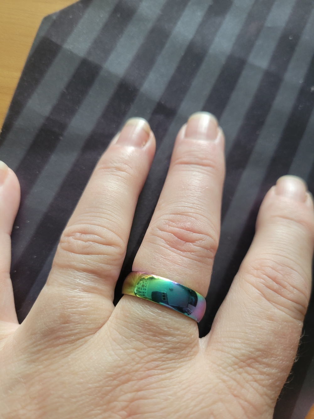 🖤NEW🖤 Iridescent Multi-Color Women’s Stainless Steel  Band Ring